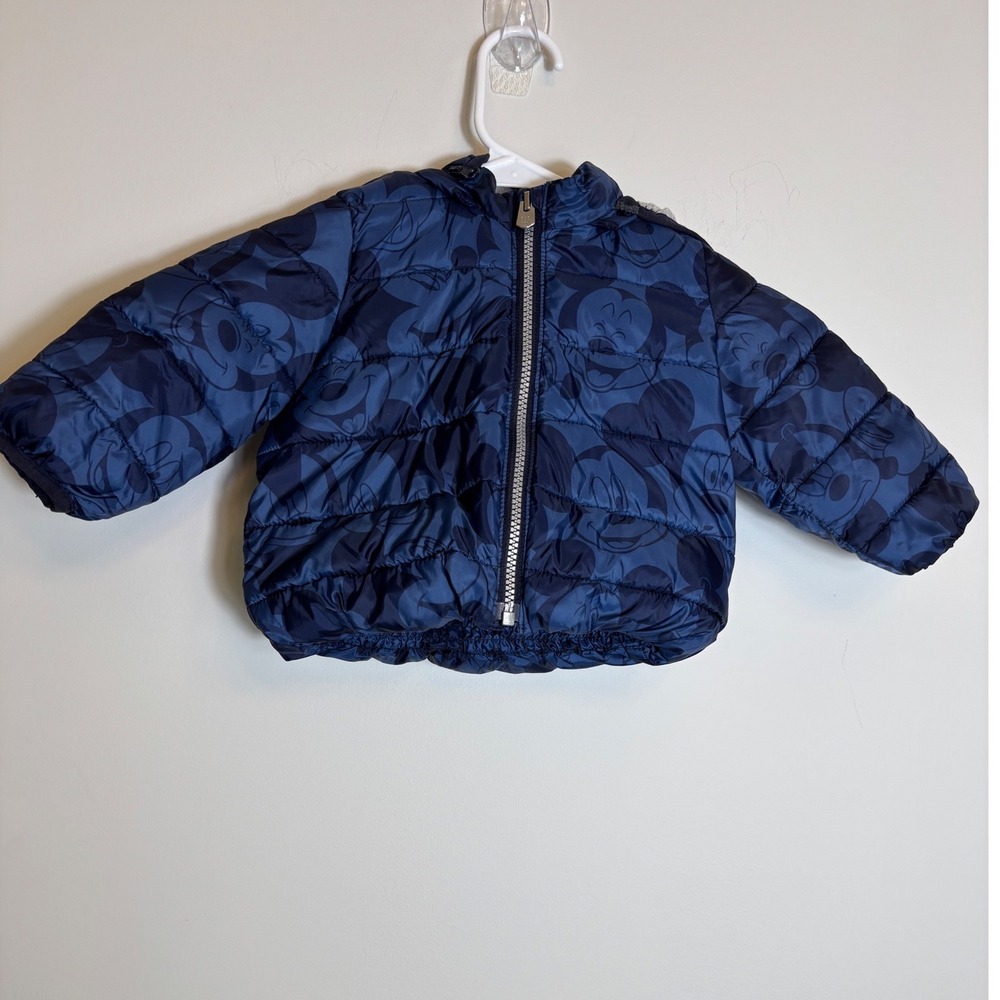 Baby Gap Disney Mickey Mouse Puffer Jacket Navy Blue PrimaLoft 12-18 Months